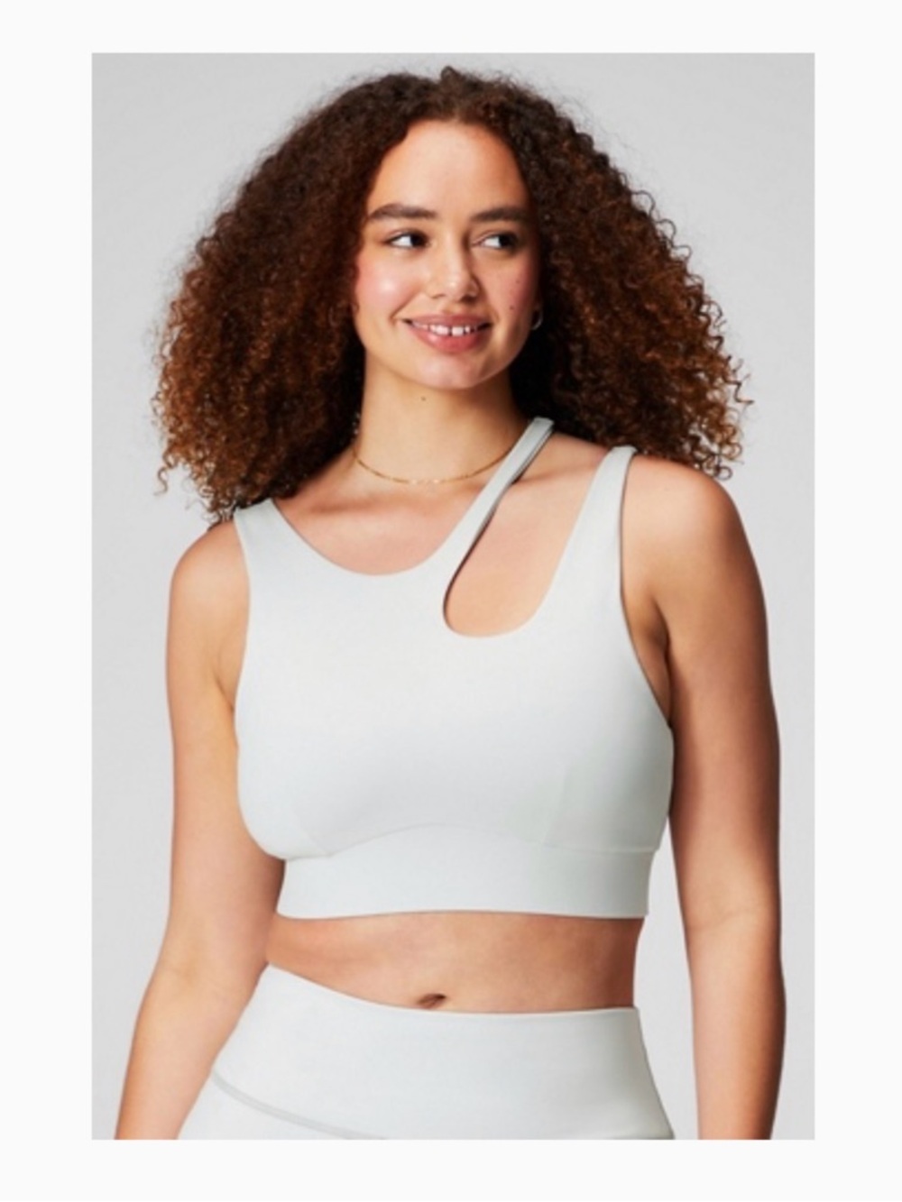 Fabletics Light Blue Asymmetrical Cutout Sports Bra